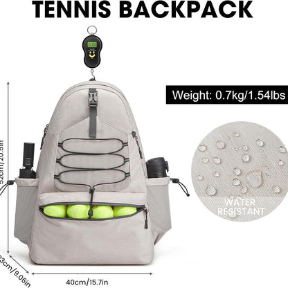 Backpack - Tennis Bag - Sports Bag - Waterproof Racket Bag - Suitable for multiple rackets with shoe compartment - Beige - Product image 5
