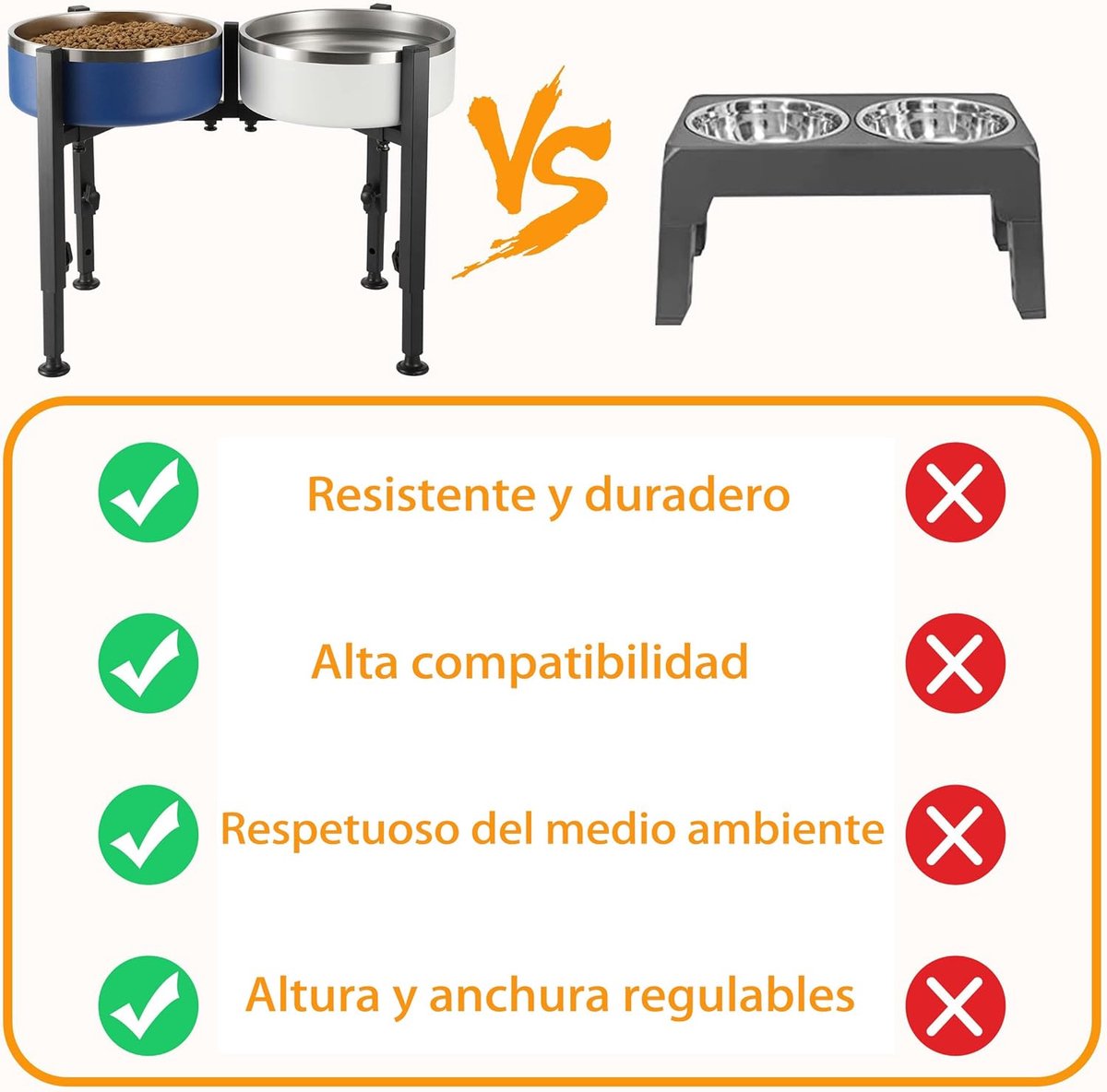 Dog Food Bowl Holder - Metal Food Bowl Holder - Adjustable Dog Food Bowl Holder - Double Food Bowl Holder - Suitable for Large, Medium, and Small Dogs - Black (Dog Food Bowl Not Included) - Product image 3