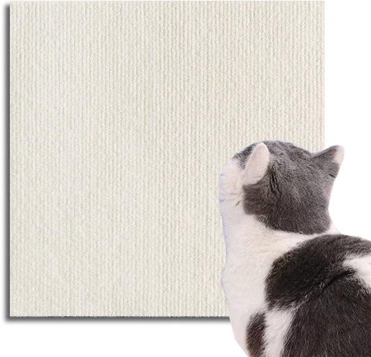 Premium Cat Scratching Mat - Couch Cushions - Strong adhesion, for ultimate fun for your cat - Protects your furniture, lets your cat have fun (Dimensions: 30x30 cm, Off-white, Pack of 2) - Main product image