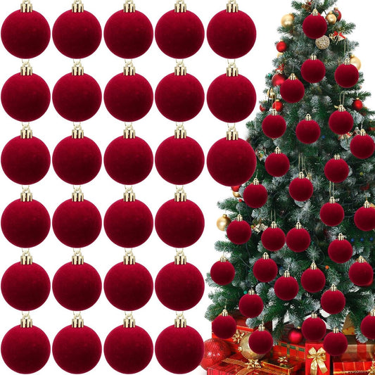 Christmas Balls - (30 pieces) - Plastic Christmas Balls - Red Christmas Balls - Christmas Tree Decorations - Christmas Decorations - Christmas Decorations for Indoors - Christmas Decorations for Outdoors - Red - Main product image