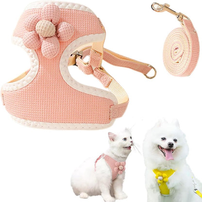 Dog Harness - Dog Harness - Dog Harness for Small Dogs - Anti-Pull Harness - Y-Shaped Harness - Pet Harness - Cat Escape Harness - Adjustable Harness for Small and Medium Dogs (Pink, Size S) - Main product image