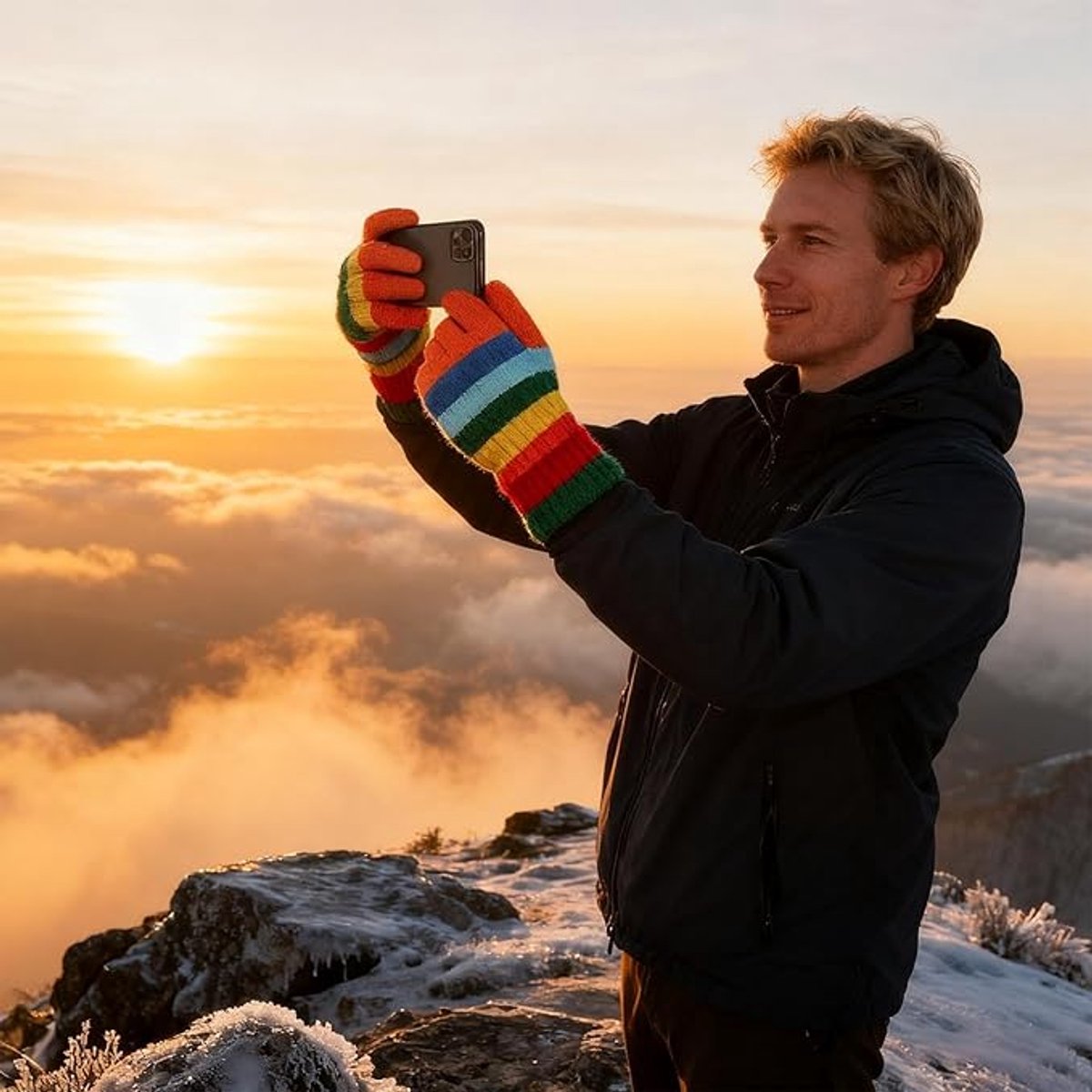 Knitted Gloves - Gloves - Rainbow Gloves - Warm Gloves - Touchscreen Compatible Gloves - Unisex - Suitable for Cold Weather, Sports, Travel, Driving, Skating, Skiing - Christmas Gift - Birthday Gift - Product image 5