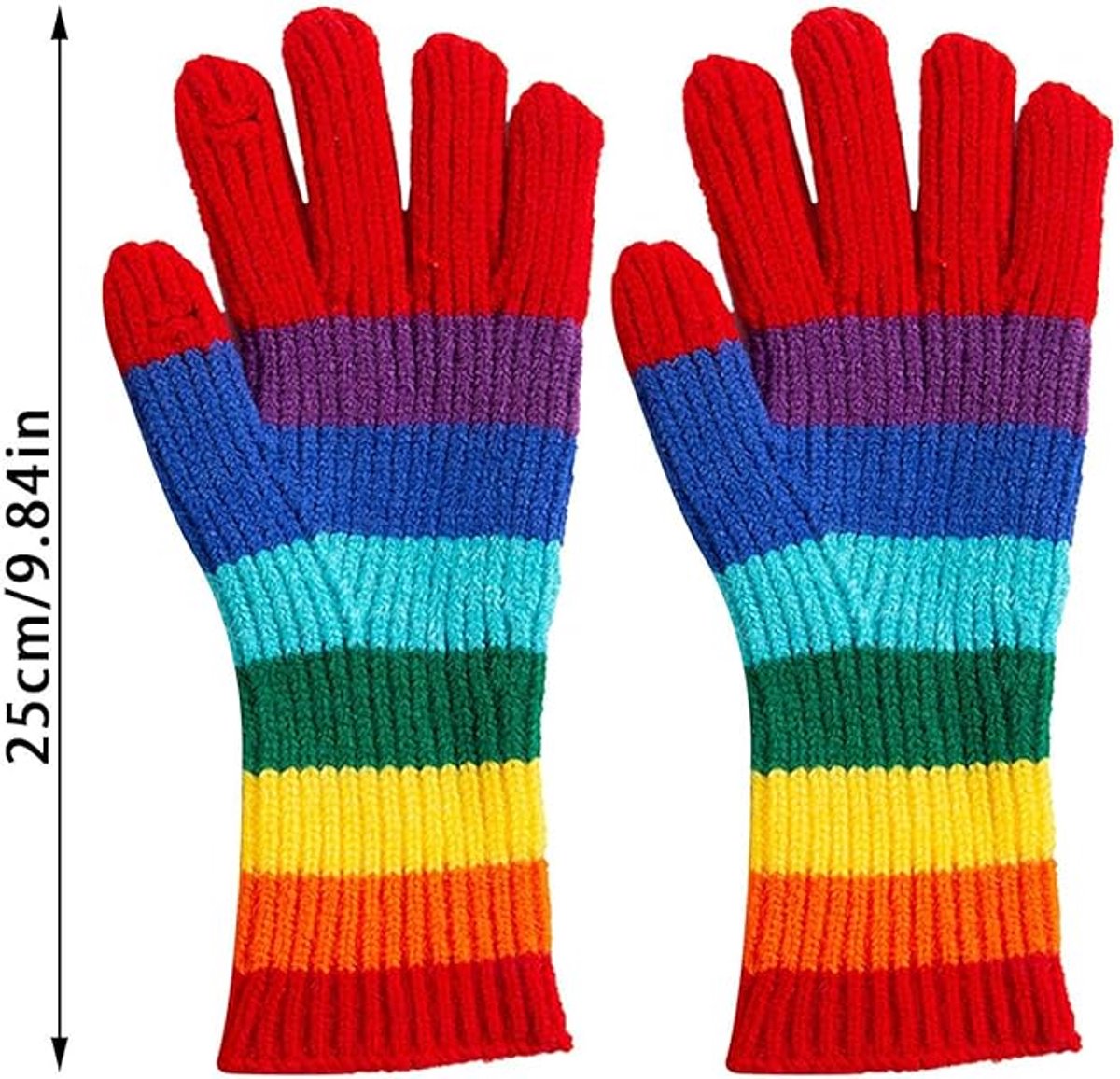Knitted Gloves - Gloves - Rainbow Gloves - Warm Gloves - Touchscreen Compatible Gloves - Unisex - Suitable for Cold Weather, Sports, Travel, Driving, Skating, Skiing - Christmas Gift - Birthday Gift - Product image 6
