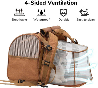 Travel Basket for Cats and Dogs - Carrier for Cats and Dogs - Travel Bag for Cats and Dogs - Dog Carrier - Cat Carrier - up to 10 lbs - brown - Product image 2