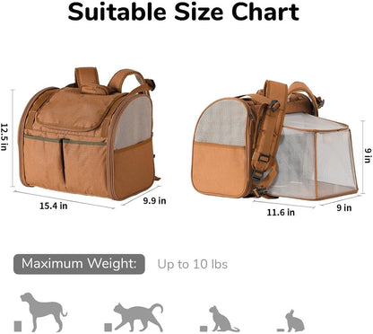 Travel Basket for Cats and Dogs - Carrier for Cats and Dogs - Travel Bag for Cats and Dogs - Dog Carrier - Cat Carrier - up to 10 lbs - brown - Product image 3