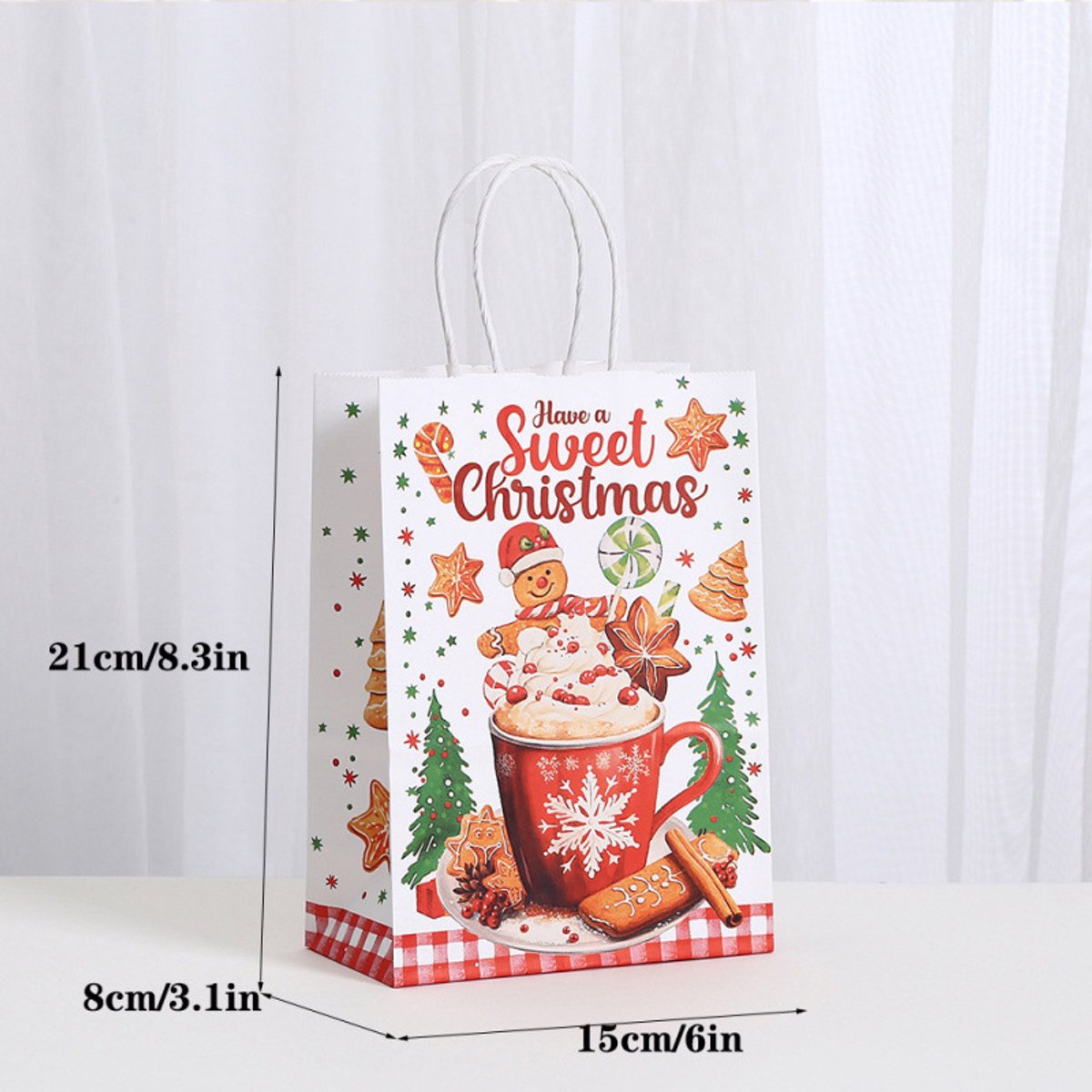 Gift Bags - 12 pieces - Packaging bags - Christmas gift bags - Gift bags - Kraft paper bags - Christmas decoration bags - Product image 4