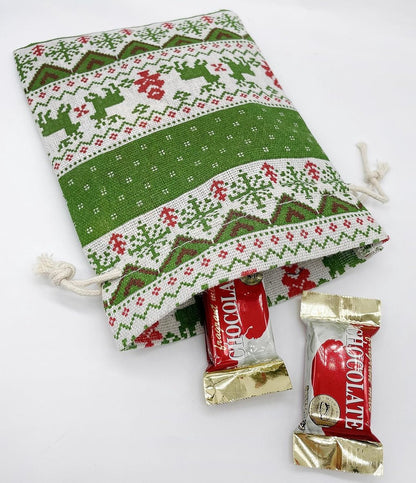 Christmas linen gift bags - 24 pieces - 10x14cm - Christmas decoration for indoors - Reusable - Christmas candy bags with drawstring - Suitable for gift bags for children's parties during the Christmas holidays - Product image 4