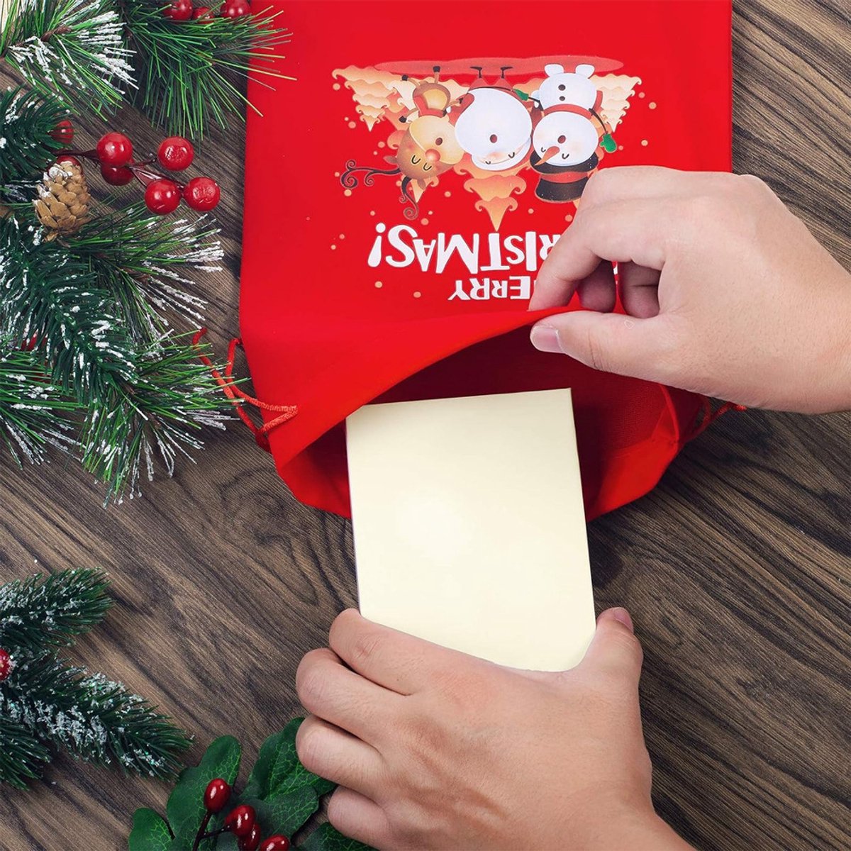 5-pack Christmas gift bags - velvet material - candy bags for children - Christmas apple bags - reusable Christmas gift bags - party bags - 15*10cm - Product image 4