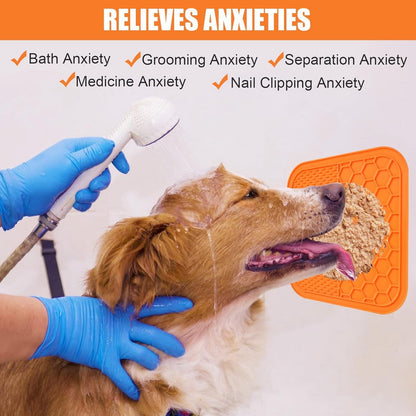 2-Pack Dog Lick Mats with Suction Cups - BPA-Free Slow Feeder Dog Lick Mats - Comes with 1 silicone scraper - Extra strong suction cups - Suitable for bathing, grooming, training and combing - Product image 4