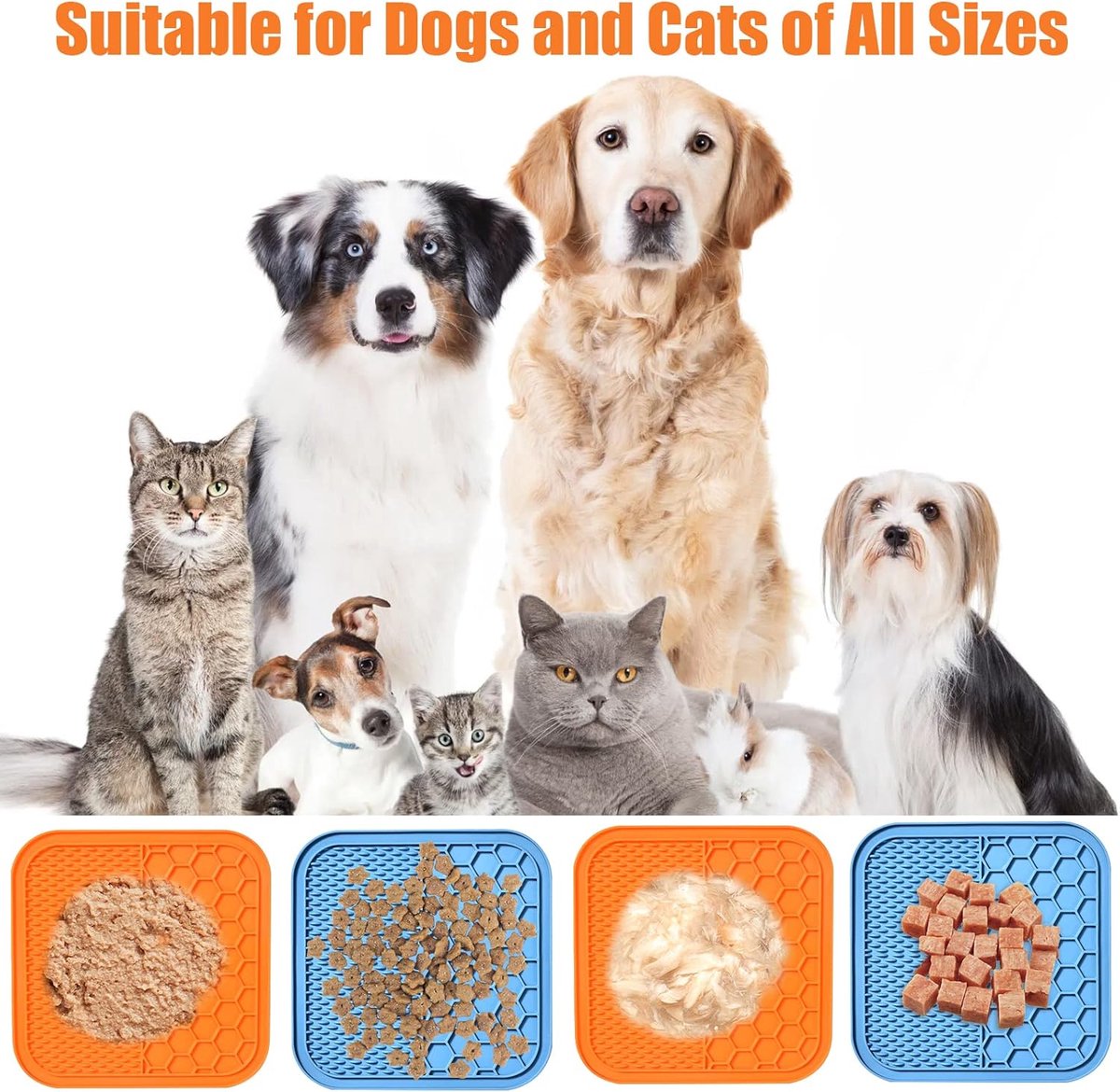 2-Pack Dog Lick Mats with Suction Cups - BPA-Free Slow Feeder Dog Lick Mats - Comes with 1 silicone scraper - Extra strong suction cups - Suitable for bathing, grooming, training and combing - Product image 5