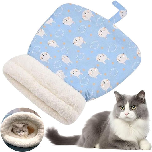 Cat Bed - Pet Sleeping Bag - Warm Pet Bed - Winter Cat House - Suitable for Indoor Use - Comfortable and Sheltered - Give Your Pet a Warm Hideaway (Blue, One Size) - Main product image