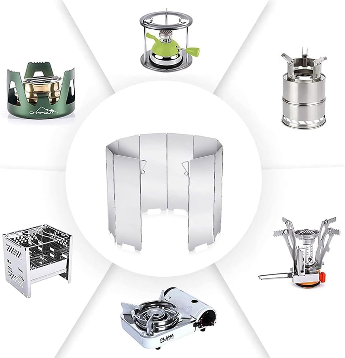 Windbreak for Camping Stove - Pack of 10 - Foldable Aluminum Windbreak - Foldable Windbreak for Gas Stove, Plate, Grill, Picnic, Camping Equipment - Aluminum Windbreak with Storage Bag - Product image 4