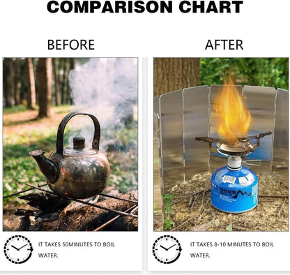 Windbreak for Camping Stove - Pack of 10 - Foldable Aluminum Windbreak - Foldable Windbreak for Gas Stove, Plate, Grill, Picnic, Camping Equipment - Aluminum Windbreak with Storage Bag - Product image 5