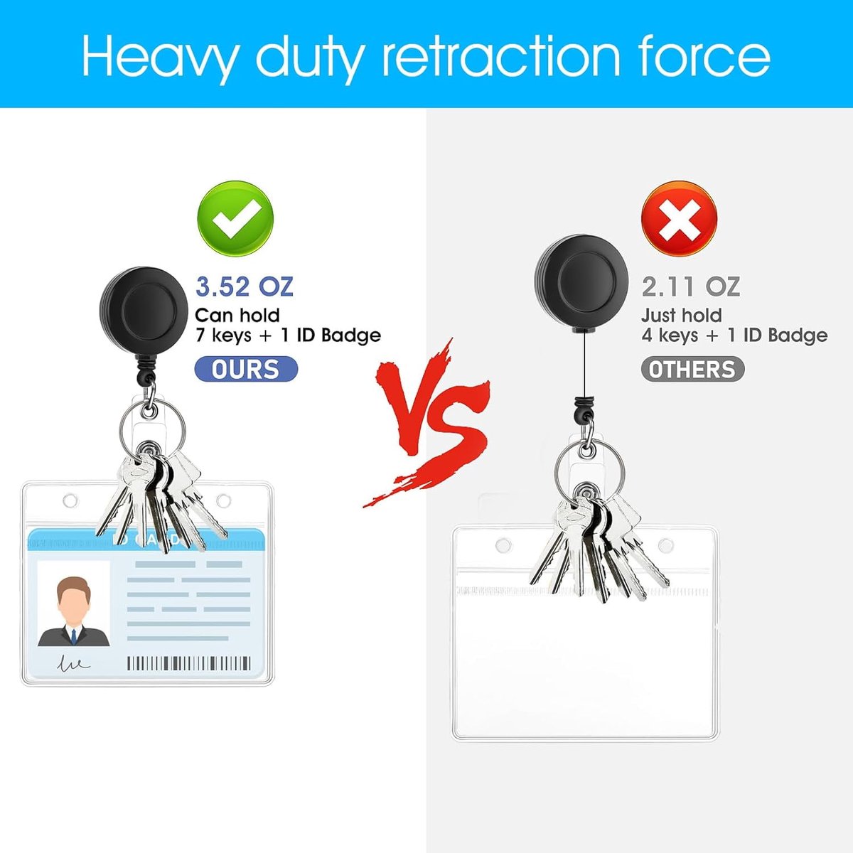 2-pack clear horizontal name labels - badge ID holders - clear ID holders soft - for nurses, doctors, teachers and offices - Product image 3