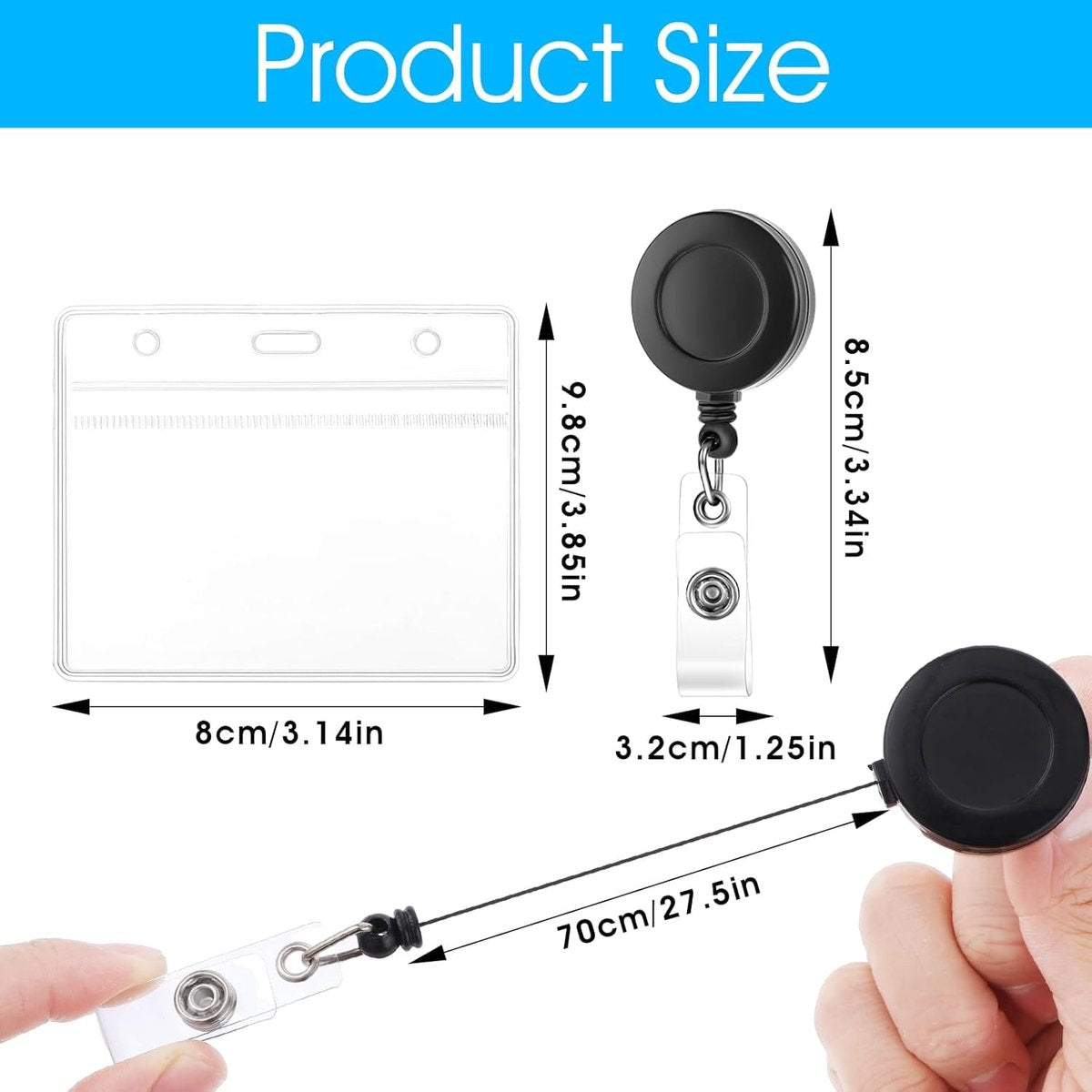 2-pack clear horizontal name labels - badge ID holders - clear ID holders soft - for nurses, doctors, teachers and offices - Product image 5