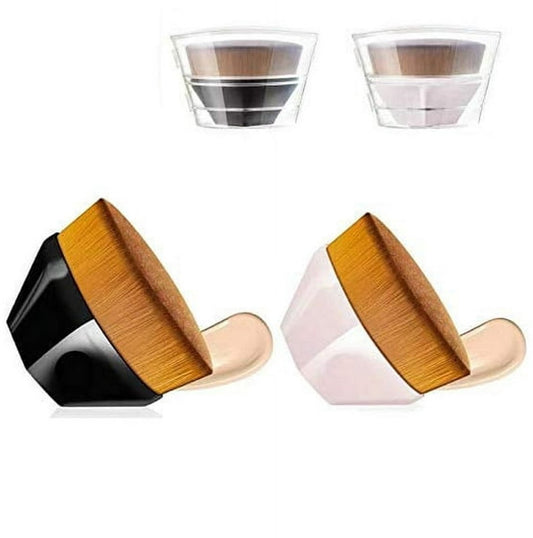 Foundation Brush - 2-Pack Multifunctional Face Brushes - Perfect for blending liquid cream or flawless foundation (black/pink) - Main product image