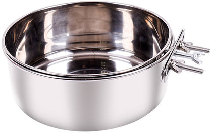 Pet Food Bowl - Stainless Steel Food Bowl - Hanging Food Bowl - with Clip Holder - Suitable for dogs, birds, parrots, cats and rabbits. - Main product image