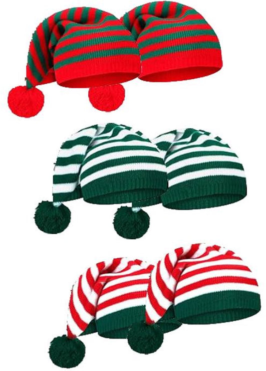 Hats - 6 pieces - Santa hats - Three styles of Santa hats - One size - Unisex - Christmas accessories/decorations - Main product image