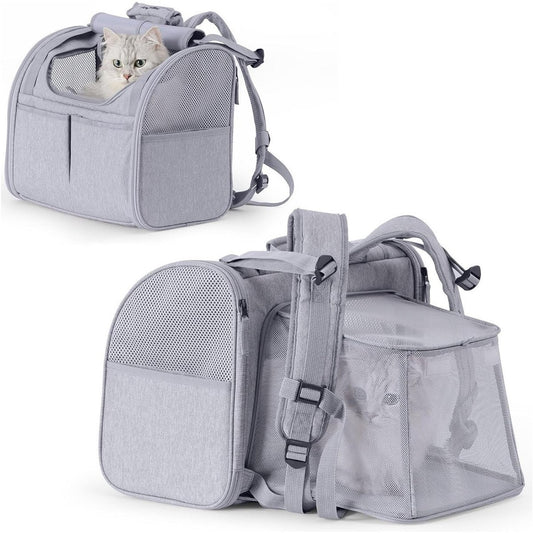 Travel Basket for Cats and Dogs - Carrier for Cats and Dogs - Travel Bag for Cats and Dogs - Dog Carrier - Cat Carrier - up to 10 lbs - Gray - Main product image