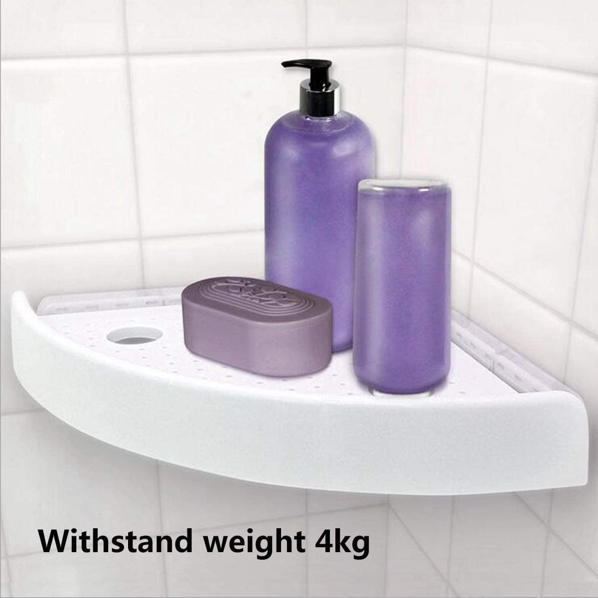 Triangular Shelf - Storage Rack - Bathroom Corner Shelf Triangular Handle Wall Mounting Bracket - Suitable for Kitchen and Bathroom Strong Suction Wall Mounted Shelf Storage Basket (No Drilling Required) - Product image 3