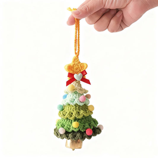 Christmas Decorations - Crochet Christmas Tree Bell Decorations - Small Christmas Decorations - Car Decorations - Style C - Main product image