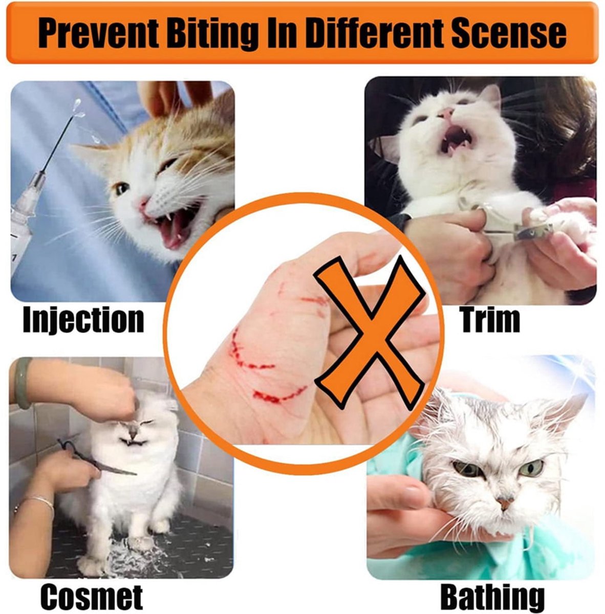 1 Piece - Adjustable Visor - Muzzle with Wide Field of View - Breathable and Bite-Resistant Muzzle - Muzzle for Cat Grooming（M：Suitable for cats with a head circumference of 20-25 cm） - Product image 4