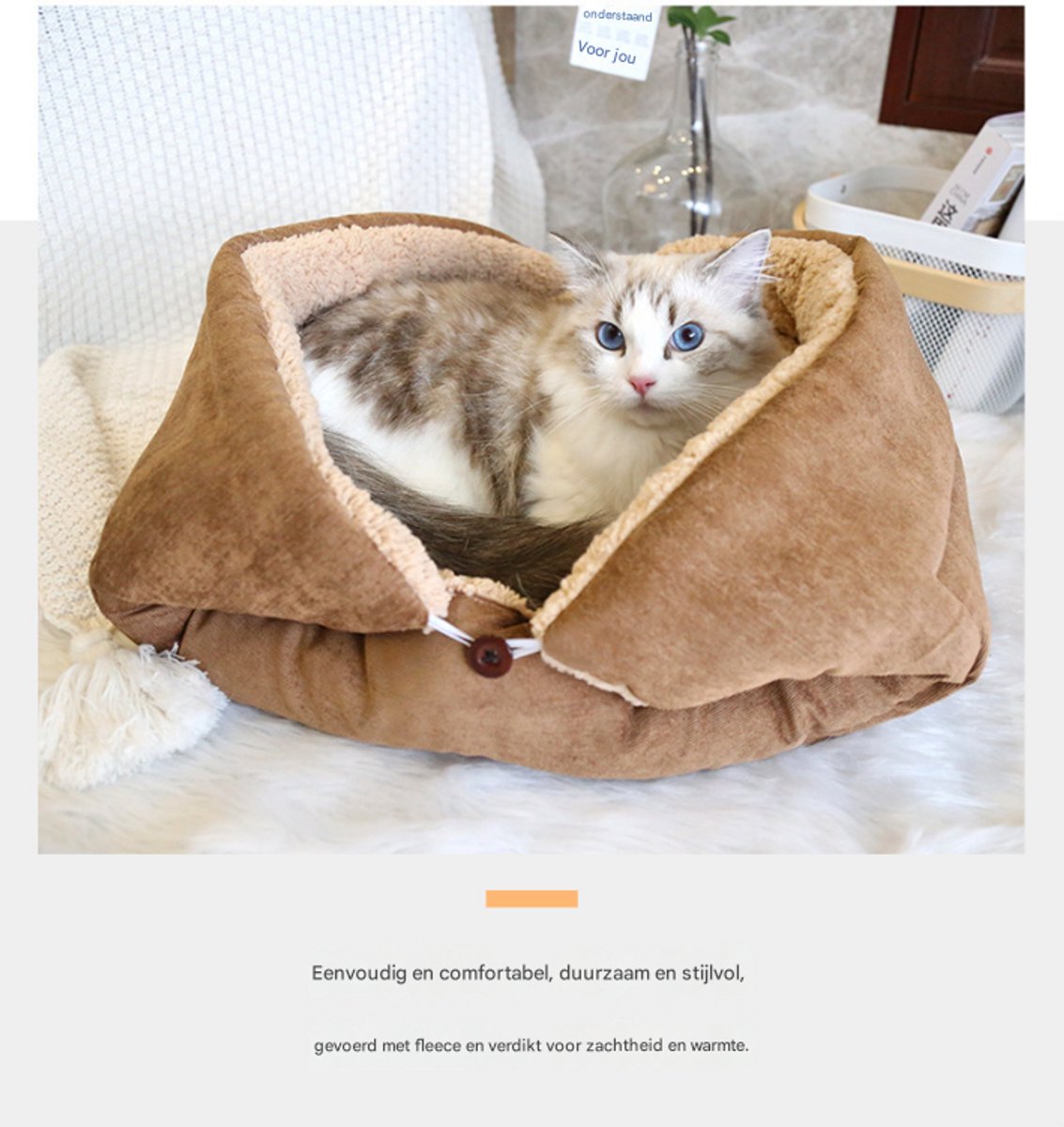 Dog Bed - Cat Bed - Dog Mat - 2-in-1 Warm Cat Bed - Pet Bed - Cat Sofa - Cat - Soft and Fluffy - 70*50cm - Product image 3