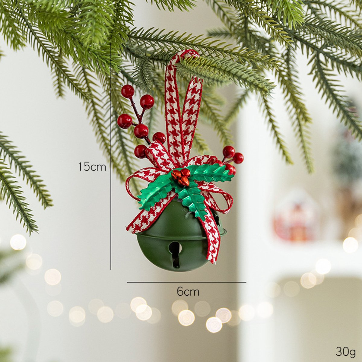 Decoration Christmas Bell Accessories with Bow - Wind Chime Pendant - Home Decoration (4 pieces) - Product image 4
