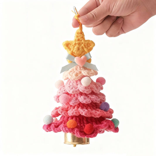 Christmas Decorations - Crochet Christmas Tree Bell Decorations - Small Christmas Decorations - Car Decorations - Christmas Tree Decorations - Ornaments - Specimens - Style A - Main product image