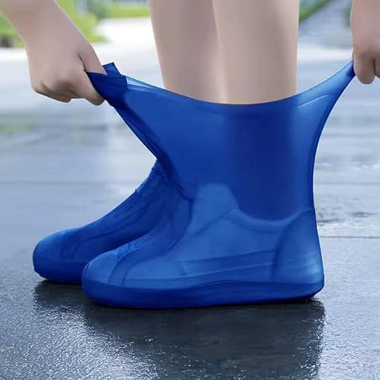Overshoes - 1 Pair - Waterproof Silicone Overshoes - Reusable, Non-slip, Suitable for Outdoor Activities (Blue - Size M) - Main product image