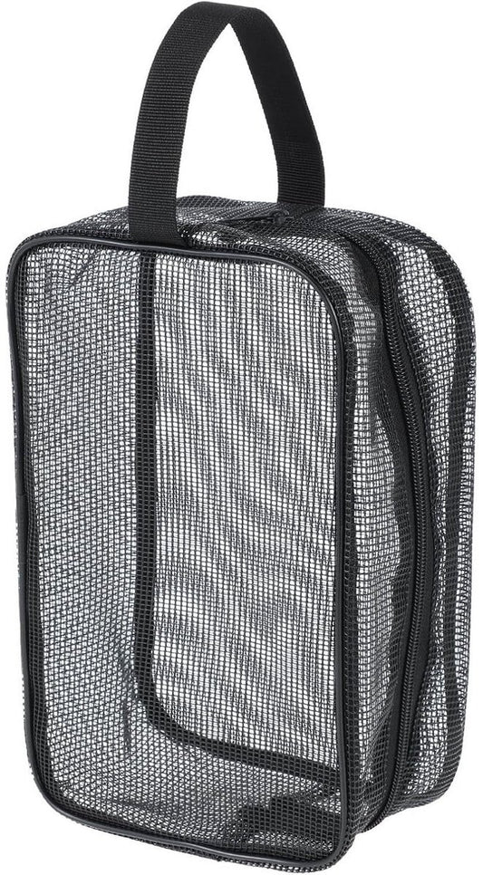 Toiletry Bag - Black Mesh Toiletry Bag - Perfect for travel, toiletry bag organizer, gym, camping - Main product image