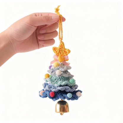 Christmas Decorations - Crochet Christmas Tree Bell Decorations - Small Christmas Decorations - Car Decorations - Christmas Tree Decorations - Ornaments - Specimens - Style F - Main product image