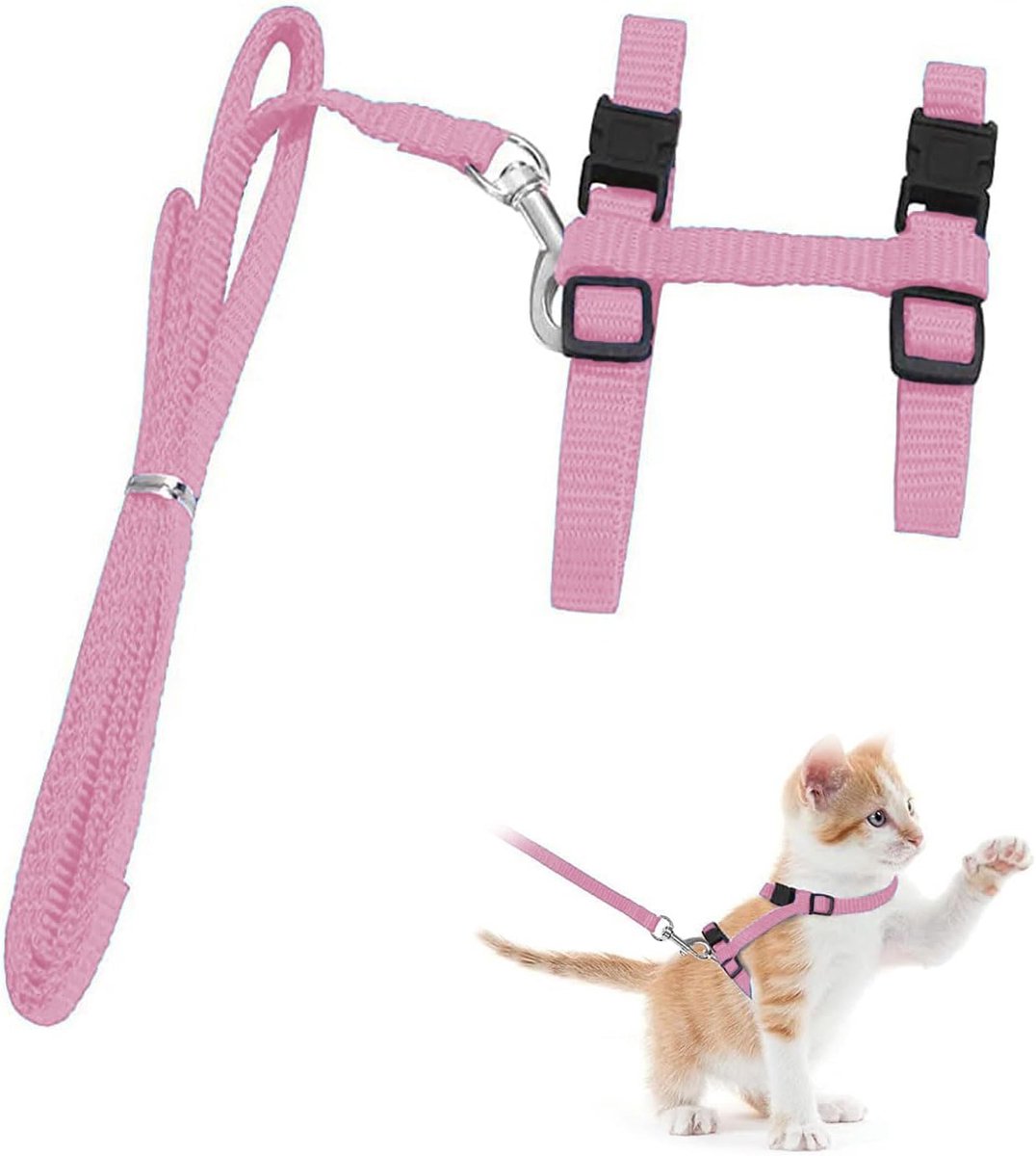 Cat Harnesses & Leashes - Cat Harnesses with Leashes - Anti-Escape Cat Leash Sets - Adjustable Soft Kitten Vests - Kitten Harnesses - For Kittens and Puppies - Main product image