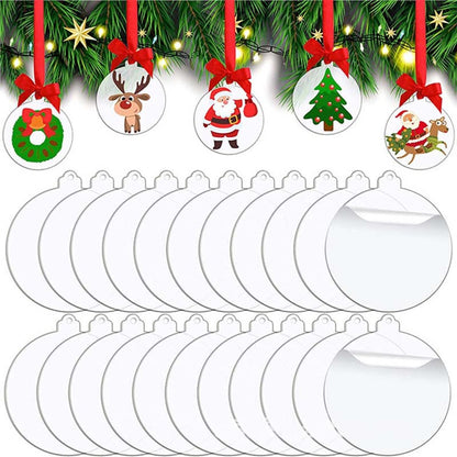 Ornaments - 20 pieces - Christmas tree decorations - Christmas tree decorations - Blank round pieces for Christmas tree decorations and craft projects - Main product image