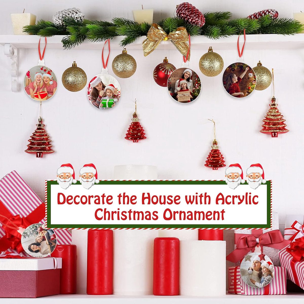 Ornaments - 20 pieces - Christmas tree decorations - Christmas tree decorations - Blank round pieces for Christmas tree decorations and craft projects - Product image 3