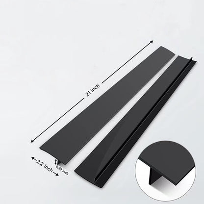 Sealing Strip for Hobs - Silicone Sealing Strip - Gap Filler Strip - Seals gaps between kitchen countertops, appliances, stoves, ovens, washing machines and dryers - Set of 2 (Black)