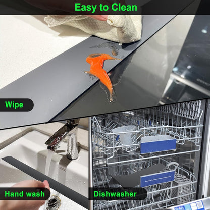 Sealing Strip for Hobs - Silicone Sealing Strip - Gap Filler Strip - Seals gaps between kitchen countertops, appliances, stoves, ovens, washing machines and dryers - Set of 2 (Black)