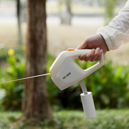 Dog Leash - Retractable Dog Leash - Strong Nylon Rope - 16 Feet (4.9 Meters) - One-Hand Brake, Stop, and Lock - Suitable for Medium and Large Dogs up to 105 lbs (49.9 kg) - Suitable for Walking and Training (White) - Product image 2