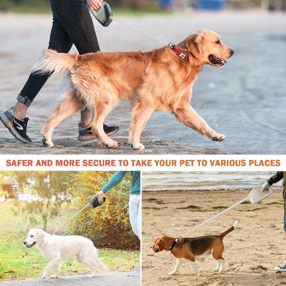 Dog Leash - Retractable Dog Leash - Strong Nylon Rope - 16 Feet (4.9 Meters) - One-Hand Brake, Stop, and Lock - Suitable for Medium and Large Dogs up to 105 lbs (49.9 kg) - Suitable for Walking and Training (White) - Product image 4