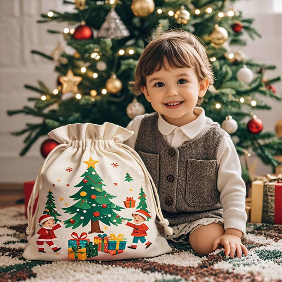 Gift Bags - Large Gift Bags - Packaging Bags - Large Gift Bags - Christmas Gift Bags - Wrapped Gift Bags - Cotton Storage Bags - 48x65cm - Product image 2