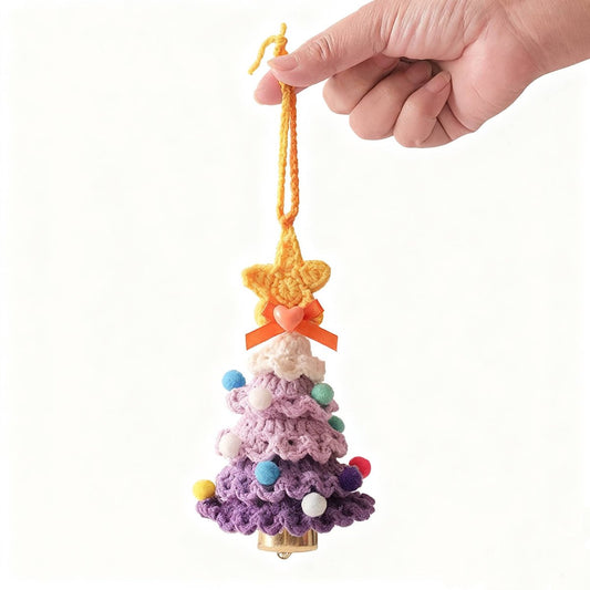 Christmas Decorations - Crochet Christmas Tree Bell Decorations - Small Christmas Decorations - Car Decorations - Style B - Main product image