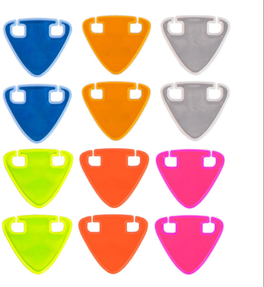 Reflective Stickers - Pack of 12 - Reflective Safety Markers for Night Riding - Highly Visible Bicycle Triangle Warning Signs - Universal Bicycle Accessories - 6 Colors - Main product image