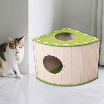Cat House - Cat Basket - Cat Den - Felt-Shaped Cat Bed - Suitable for All Seasons - Warm | Scratch-Resistant - Pet Bed | Deep Sleeping Bed - Beige - Product image 4