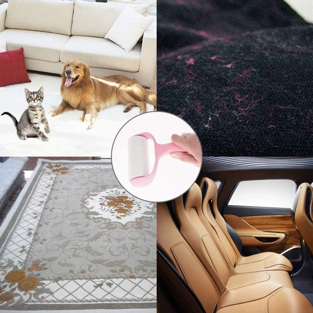 300 Sheet Lint Roller - Pet Hair Remover - Super Sticky Lint Remover Brush - Clothes Cleaner Roller - 1 Roller + 5 Refills - Product image 2