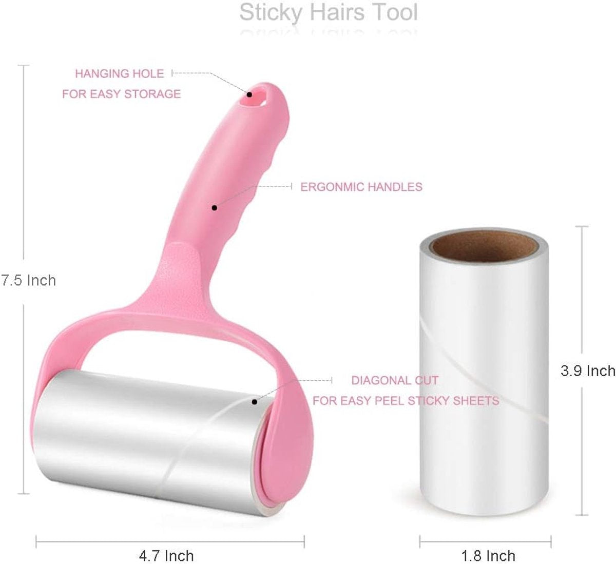 300 Sheet Lint Roller - Pet Hair Remover - Super Sticky Lint Remover Brush - Clothes Cleaner Roller - 1 Roller + 5 Refills - Product image 3