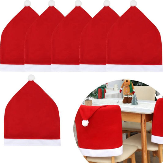 Chair Covers - Set of 6 - Christmas Chair Covers - Red Chair Covers - Christmas Chair Covers - Christmas Decorations - Main product image