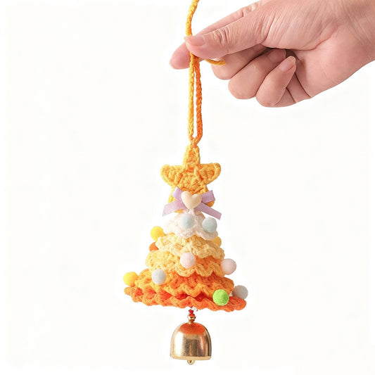 Christmas Decorations - Crochet Christmas Tree Bell Decorations - Small Christmas Decorations - Car Decorations - Style G - Main product image
