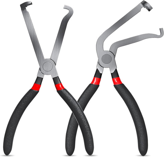 2-Pack Auto Electrical Disconnect Pliers Set - Straight & 60° Angle for All Reach - Non-Slip Handles - Main product image