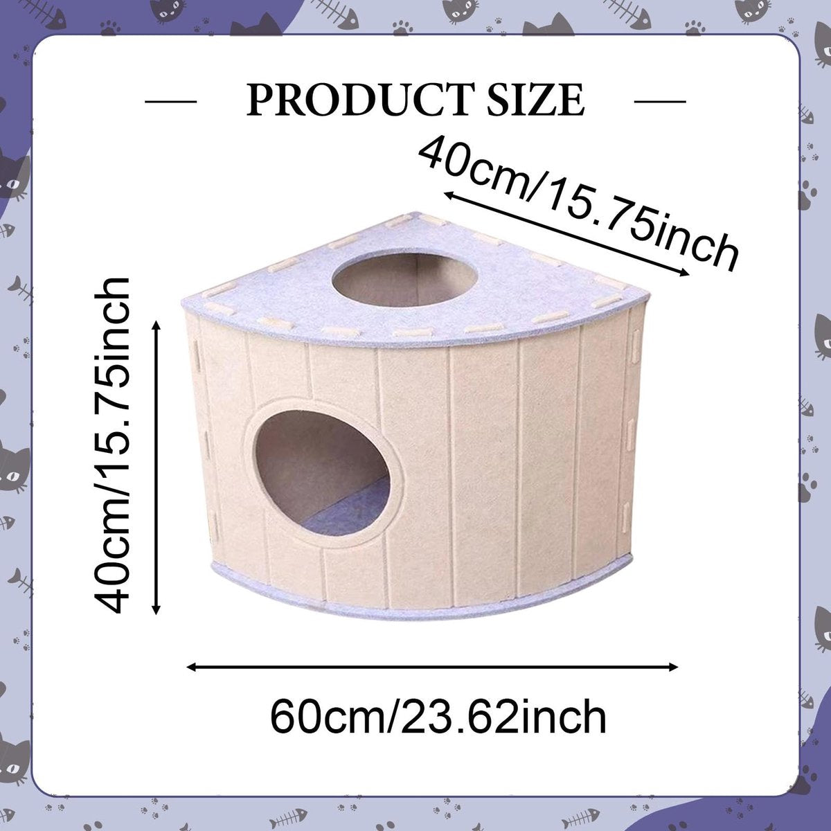 Cat House - Cat Basket - Cat Den - Felt-Shaped Cat Bed - Suitable for All Seasons - Warm | Scratch-Resistant - Pet Bed | Deep Sleeping Bed - Light Blue - Product image 3