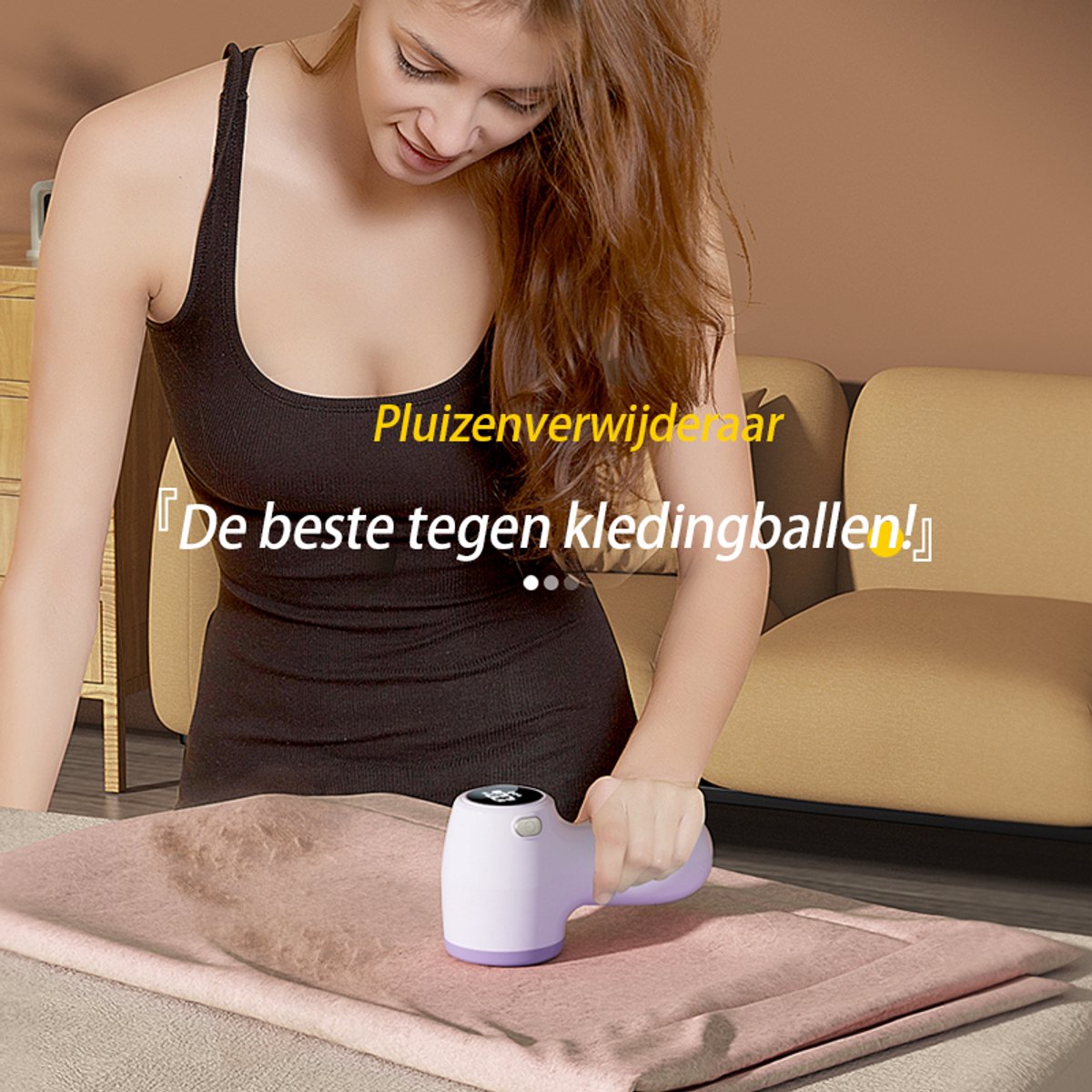 Rechargeable Lint Remover with Display - Lint Remover - Suction and Shave Function - Lint Remover - Type-C Charging - 3 Working Modes & 6-Blade System - Purple - Product image 7